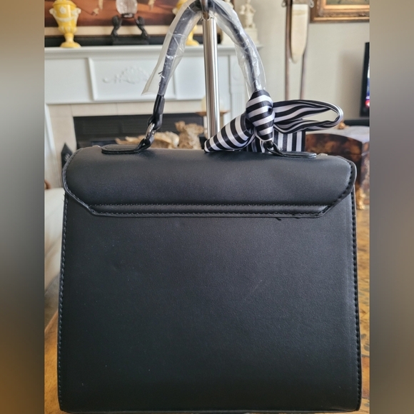 VALENTINO ORLANDI Black Studded Handbag with Striped Bow - Picture 2 of 12